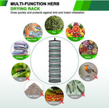 8 Layer Herb Drying Rack Hanging Mesh Net Foldable Plant Drying Racks 24 Inch w Green Zipper Pruning Shears Hook Dryer Hanging Rack for Herbs Seed Bud Fruit Clothes Grow Tent Closets Garden Outdoor