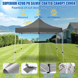 10x10 Pop Up Canopy Tent with 4 Sidewalls Portable Folding Outdoor Canopy Easy Setup Gazebo Waterproof Instant Popup Shelter Tent w Wheeled Carry Bag sandbags for Events Parties Camping, Gray