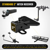 2 Inch Rear Trailer Hitch Receiver Class 3 Tow Towing Hitch & Cover Kit for Gladiator JT 2019 2020 2021 2022 2023 2024 2025 with Hitch Cover