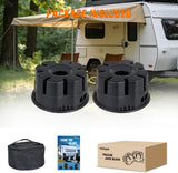 Trailer Jack Block, 6 Inch RV Camper Stabilizer Blocks for Travel Trailer with Bag, Heavy Duty RV Leveling Block with 40000lbs Capacity Universal for Tongue Jack Post Foot 5th Wheels Black 2 Pack