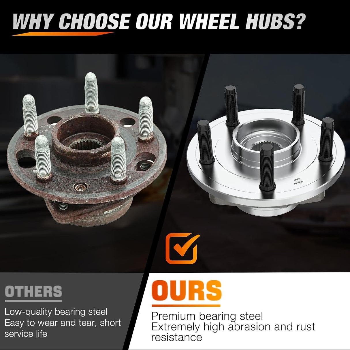 Front Wheel Bearing Hubs for Dodge Ram 1500 2009-2010, W/ABS-2Pack | Direct Replacement, Smooth & Quiet Operation, Heavy-Duty Construction