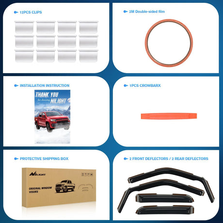 In-Channel Window Deflectors for Ford F150 Super Cab 2021–2026 & Ford Super Duty Super Cab 2023–2026, Reduce Wind Noise, Rain Guards for Daily Driving, Towing & Work Trucks, Smoke Tinted, 4PCS