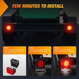 LED Trailer Light Kit 2 PCS Square Stop Turn Tail Side Marker Lights Steel Mounting Box License Plate Bracket Submersible IP68 For 12V Utility Boat Camper RV Truck