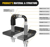 Trailer Hitch Tightener for 2 Inch Trailers Hitches Mount Anti Rattle Heavy Duty Steel with Rubber Cover Gray U Bolt Matte Black Plate Electrophoresis Anti-Rust Triple Protective