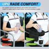 Golf Cart Armrests 2PCS Black Diamond Flip Stand Storage | No Drilling Cup Holder Detachable PU Leather Armrest Fits 1 Inch Square Tubes for EZGO Club Car Yamaha Rear Seat