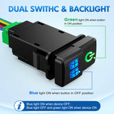 Power & LED Work Lights Dual Push Button Switch 12V ON Off Switches with Connector Wire Kit 1.54 Inch x 0.83 Inch Replacement for Toyota Tacoma Tundra 4Runner FJ Cruiser Hilux Fortuner