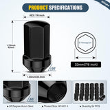 24PCS M14x1.5 Lug Nuts One-Piece Compatible with 2012-2024 RAM 1500 | for 2000-2024+ Suburban/Tahoe/Yukon/Escalade 1999-2025 Silverado/Sierra 1500 Solid Black Steel OEM Factory Wheel Nut Replace