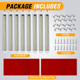 LED Interior Light Bar 8PCS 12 Inch Strip Lights | 120 LEDs with 1600LM Output On Off Switch and 12V to 85V Compatibility for RV Camper Enclosed Cargo Trailer Boat and Van
