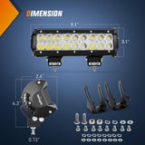 LED Light Bar 9Inch 54W 3600LM Spot Off Road Driving Lamp Super Bright Waterproof Fog Work Lighting for Trucks SUV ATV UTV Pick-up Boat Tractor 4x4 Van Camper