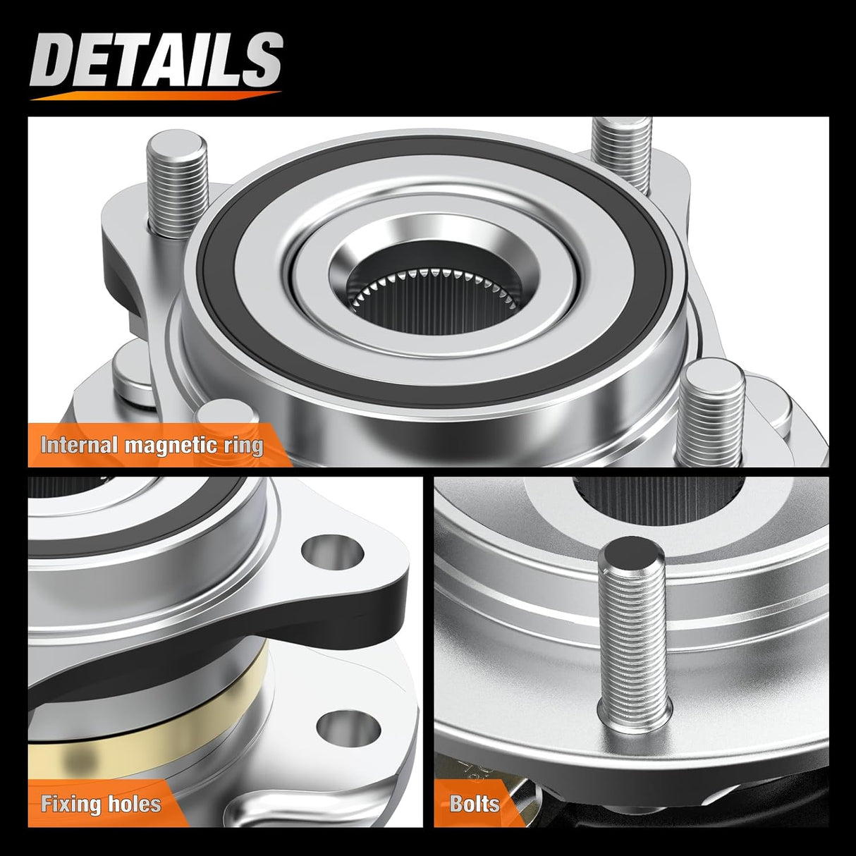 Front Wheel Bearing and Hub Assembly for Toyota Tacoma 2005-2018, 4Runner 2003-2018, FJ Cruiser 2007-2014, Lexus GX460 2010-2018, GX470 2003-2009, 4WD w/6 Lugs-950-001 2Pack