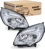 Headlight Assembly Compatible with 2016 2017 Chevy Equinox OE Style Projector Replacement Halogen Headlights Chrome Housing Clear Reflector Headlamp Passenger and Driver Side