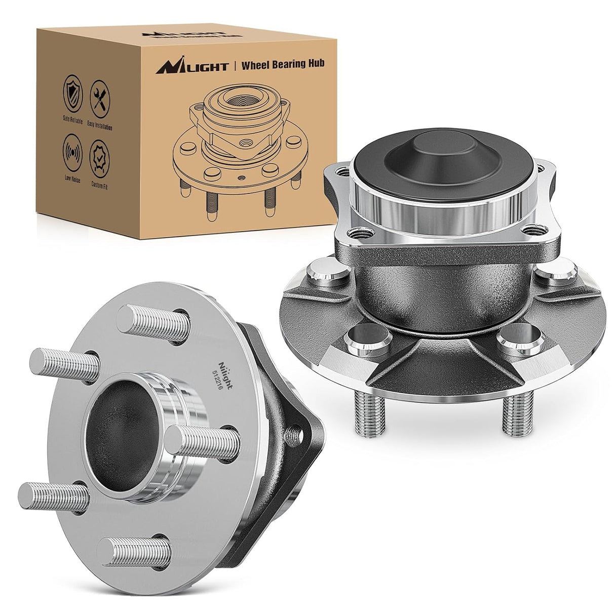 Rear Wheel Hub and Bearing Assembly for Toyota Corolla 2003 2004 2005 2006 2007 2008, Matrix 2003-2008, Celica 2000-2005 & Pontiac Vibe 2003-2008, FWD 512216-2Pack