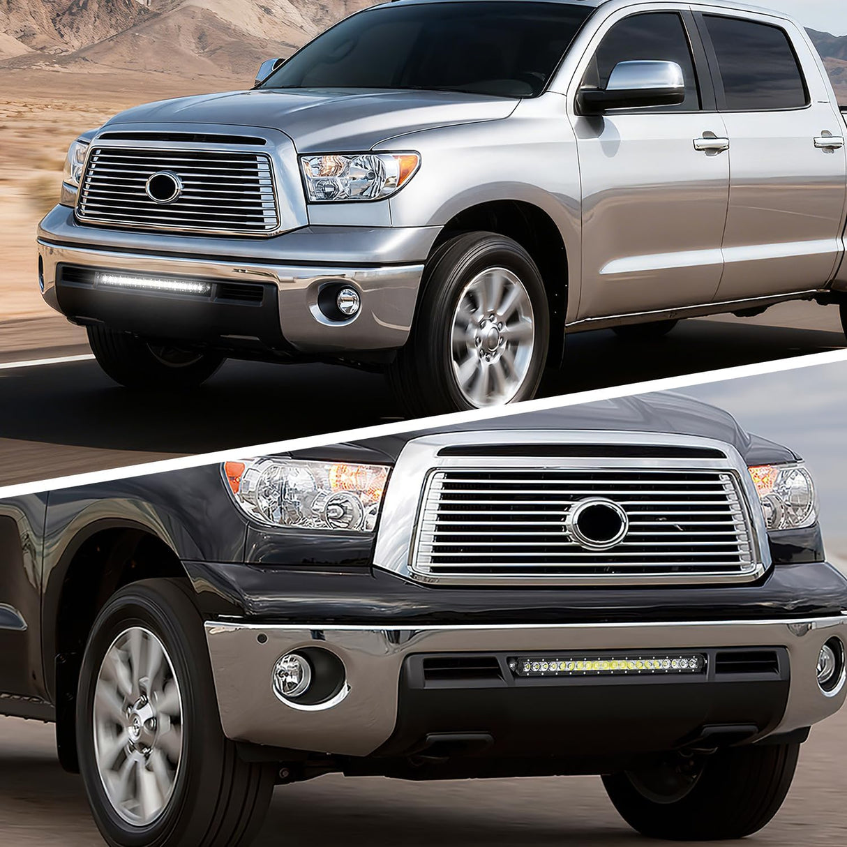 Hidden Bumper Mounting Bracket for 2007-2013 Toyota Tundra | Designed for 25 Inch Single Row Straight LED Light Bar,Heavy-Duty Steel,Front Lower Hidden Bumper Brackets
