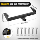 Class 3 Trailer Hitch 2 Inch Receiver Tow Hitch Compatible with Suzuki Equator 2009-2012, Nissan Frontier 2005-2026, Multi-Fit Hitch for Ball Mount Cargo Carrier Bike Rack, Black Powder Coated