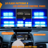 8PCS Led Strobe Lights with Controller 12V 24V Sync Feature Blue Emergency Hazard Warning Light 12 24 LED Surface Mount for Vehicle Car Truck RV ATV