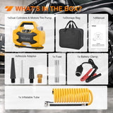 Portable DC 12V Tire Inflator Dual Cylinders and Dual Motors 150PSI | Heavy Duty Tire Pump Air Pumps Auto Shutoff with Screen and LED Light Air Compressor for Pickup Truck ORVs SUVs Cars