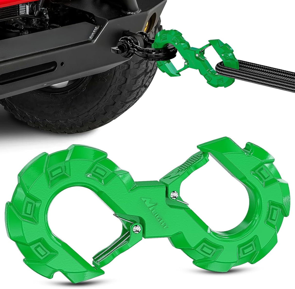 Quick Release S-Tow Shackle Hook – Heavy Duty Off-Road Recovery Hook, Fits Winch Rope & Recovery Strap, 11,000 LBS Working Load, for Jeep, SUV, ATV, Trailers, Forged Steel, Green
