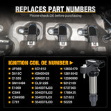 Ignition Coil Pack UF569 Fit for Buick Chevy GMC Pontiac Saab 9-4X Saturn Outlook Allure Enclave Cadillac CTS SRX XTS Impala Acadia Terrain G6 OE# C1555 D515C GN10494 Ignition Coils Set of 6