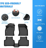 TPE Floor Mats for Volkswagen VW Jetta 2019 2020 2021 2022 2023 2024 2025 2026 All Weather Custom Fit Heavy Duty Floor Liners