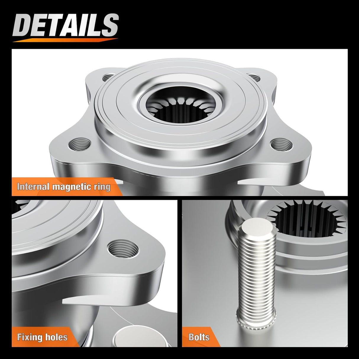 Rear Wheel Hub Bearing Assembly for Toyota RAV4 2006-2013 2014 2015 2016 2017 2018 4WD, Lexus NX300h 2015-2019, NX200t 2015-2017, NX300 2018-2019 AWD, 5 Lugs-512374 2Pack