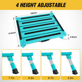 RV Step Stool Aluminum Folding Platform Steps 19x14.5 RV Steps 4 Levels Adjustable Heavy Duty Step Stool with Anti-Slip Surface Rubber Feet Portable Handle 500lb for Camper Trailer,Mint Green