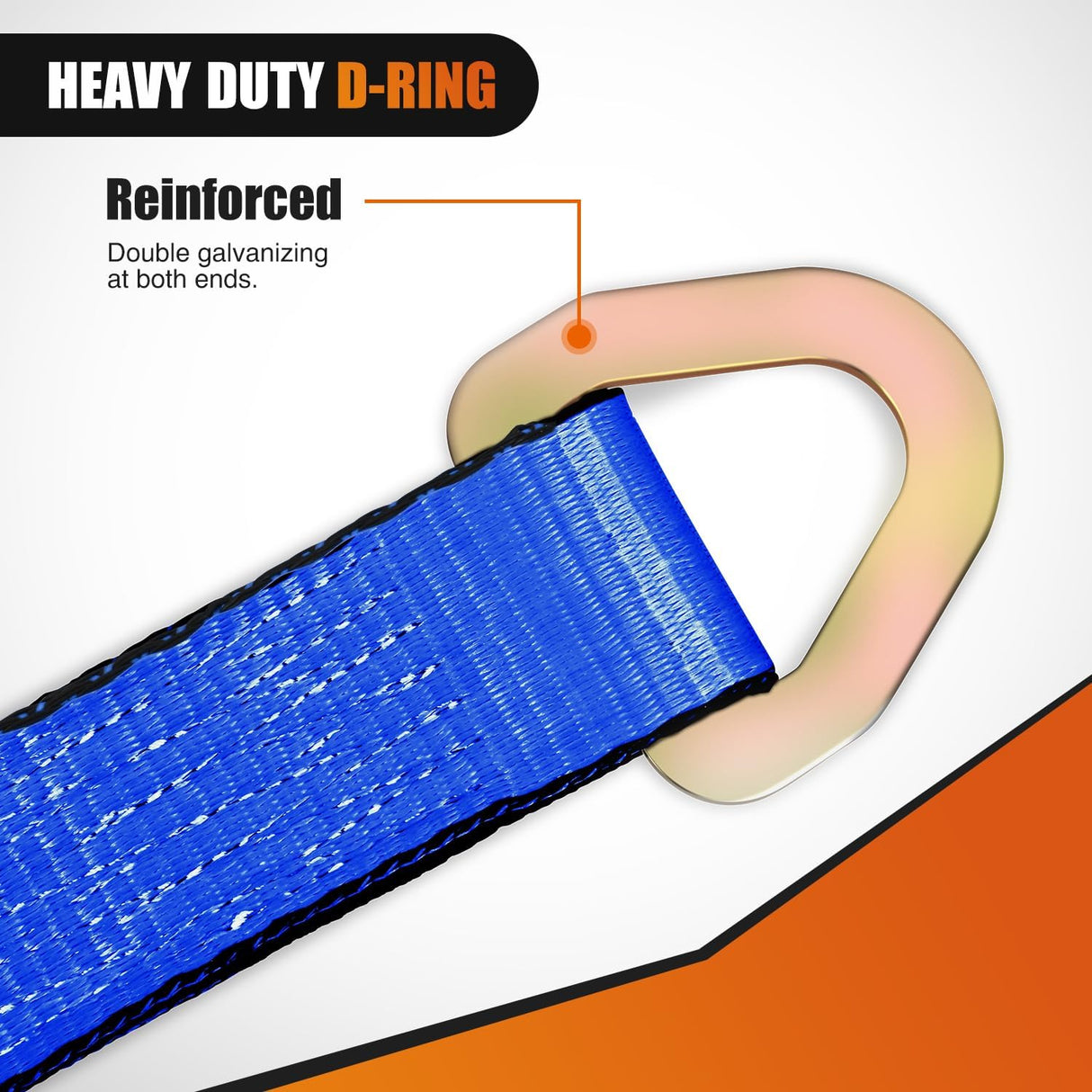 2 Inch x 38 Inch Axle Tie Down Straps with D-Rings & Protective Sleeves | 11,127 LBS Break Strength for Car Haulers Engine Hoists Trucks Trailers and UTVs 4 Pack Blue