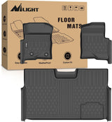 TPE Floor Mats for Ford F150 F-150 SuperCrew Crew Cab Bucket Seat 2010 2011 2012 2013 2014, All Weather Custom Fit Heavy Duty Floor Liners
