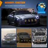 8PCS Led Strobe Lights with Controller 12V 24V Sync Feature Amber Strobe Light 12 LED Surface Mount Emergency Hazard Warning Lights with Strobe Controller for Vehicle Car Truck RV ATV