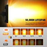 6 Inch Amber LED Light Pods 2 PCS 60W Flood Spot Combo Beam Off Road Work Driving Fog Lighting for 12V 24V ATV UTV Pickup Truck Tractor Boat