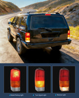 Taillight Assembly Compatible with 1997 1998 1999 2000 2001 Jeep Cherokee Limited SE Sport XJ XJ Chassis Rear Tail Light Lamp Replacement OE Style Drive and Passenger Side