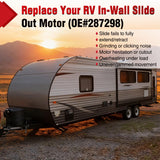 287298 RV in-Wall Slide-Out Motor for Lippert Schwintek 500:1 | Compatible with Lippert LCI Schwintek in Wall Slide System 500:1 High Torque Gear Ratio Motorhome for Travel Trailer Camper