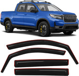 in Channel Rain Guard for Honda Ridgeline 2017 2018 2019 2020 2021 2022 2023 2024 2025 2026, Inside Mount Window Deflectors for Cars, Smoke Tinted, 4PCS