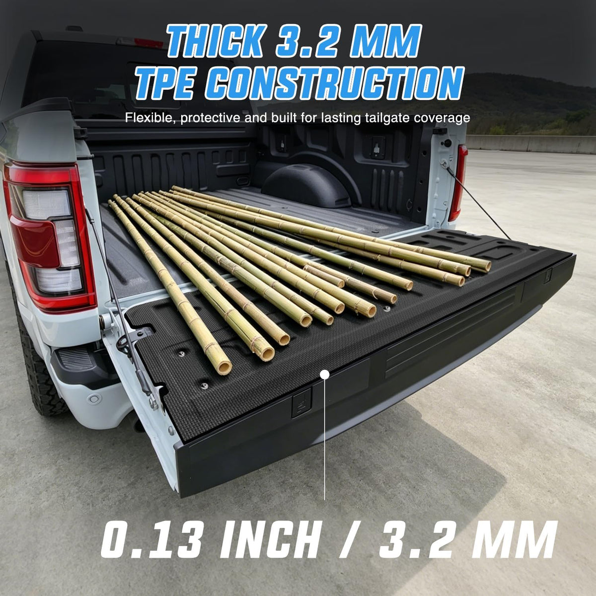 Tailgate Mat for Ford F150 2021-2026 F150 Lightning 2022-2026 (Not Fit Pro Access Work Surface Version) All Weather TPE Anti Slip Truck Tailgate Protector Liner Cover