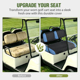 Golf Cart Seat Covers 2PCS Blue Black for Club Car DS Yamaha | Breathable Sandwich Mesh Sun Scratch Resistant Washable No Staple Fits 1982-2000 Club Car DS Yamaha G22 G19 G16 G9 G2