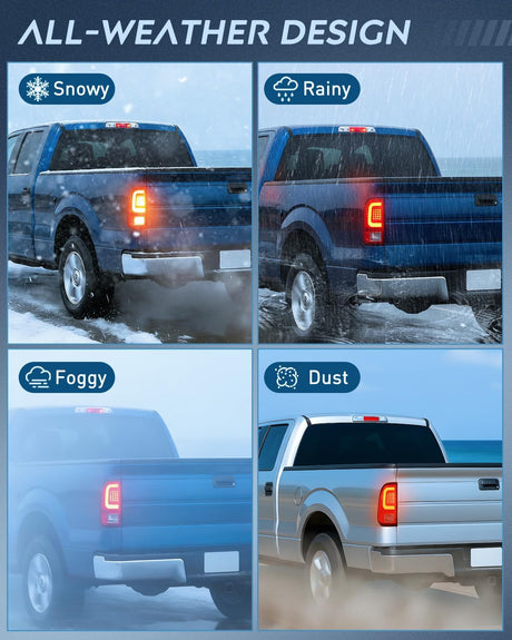 Taillight Assembly Compatible with 2008 2009 2010 2011 2012 2013 2014 2015 2016 Ford F250 F350 F450 Super Duty Incandescent Type Upgrade LED Tube Tail Lights Rear Brake Lamps