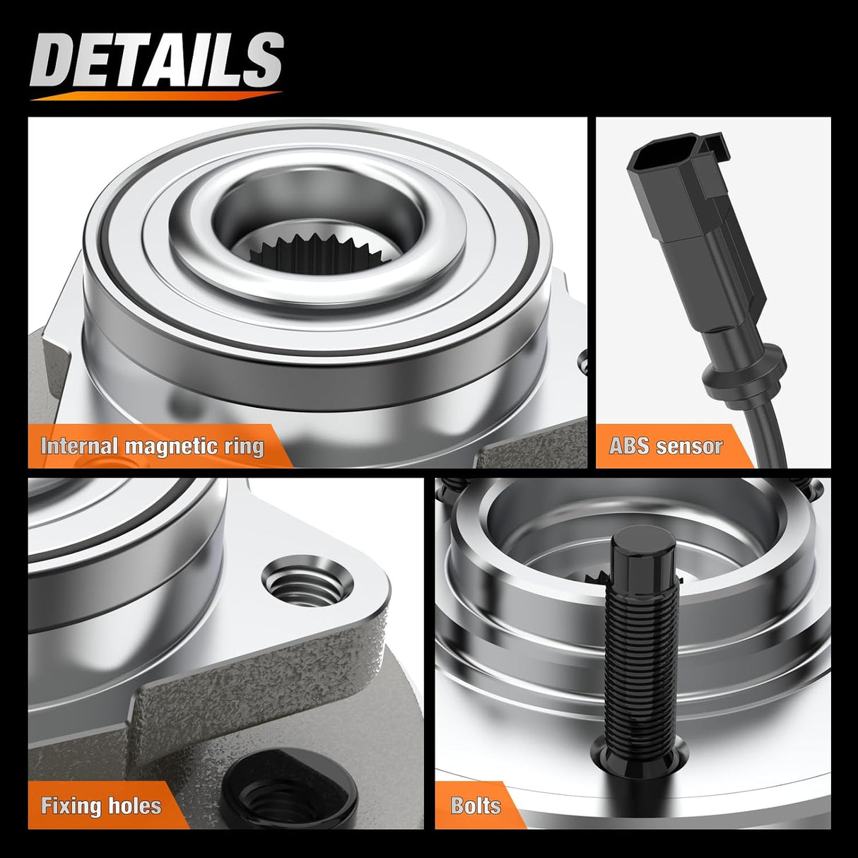 Front Wheel Bearings for Ford Explorer 2006 2007 2008 2009 2010 | For Ford Explorer Sport Trac 2007-2010, Mercury Mountaineer 2006-2010, Direct Replacement-2Pack