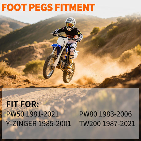 Motorcycle Foot Pegs Dirt Bike Footpegs Fit for Yamaha PW50 1981-2021 PW80 1983-2006 Y-ZINGER 1985-2001 TW200 1987-2021 CNC Foot Pegs for Motorcycles Heavy Duty Foot Rests Peg Pedal, Blue