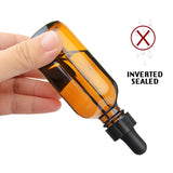 Amber Glass Bottles for Essential Oils with Glass Eye Dropper 60 ml (2oz) for Essential Oils, Chemistry Lab Chemicals, Colognes & Perfumes- Pack of 6