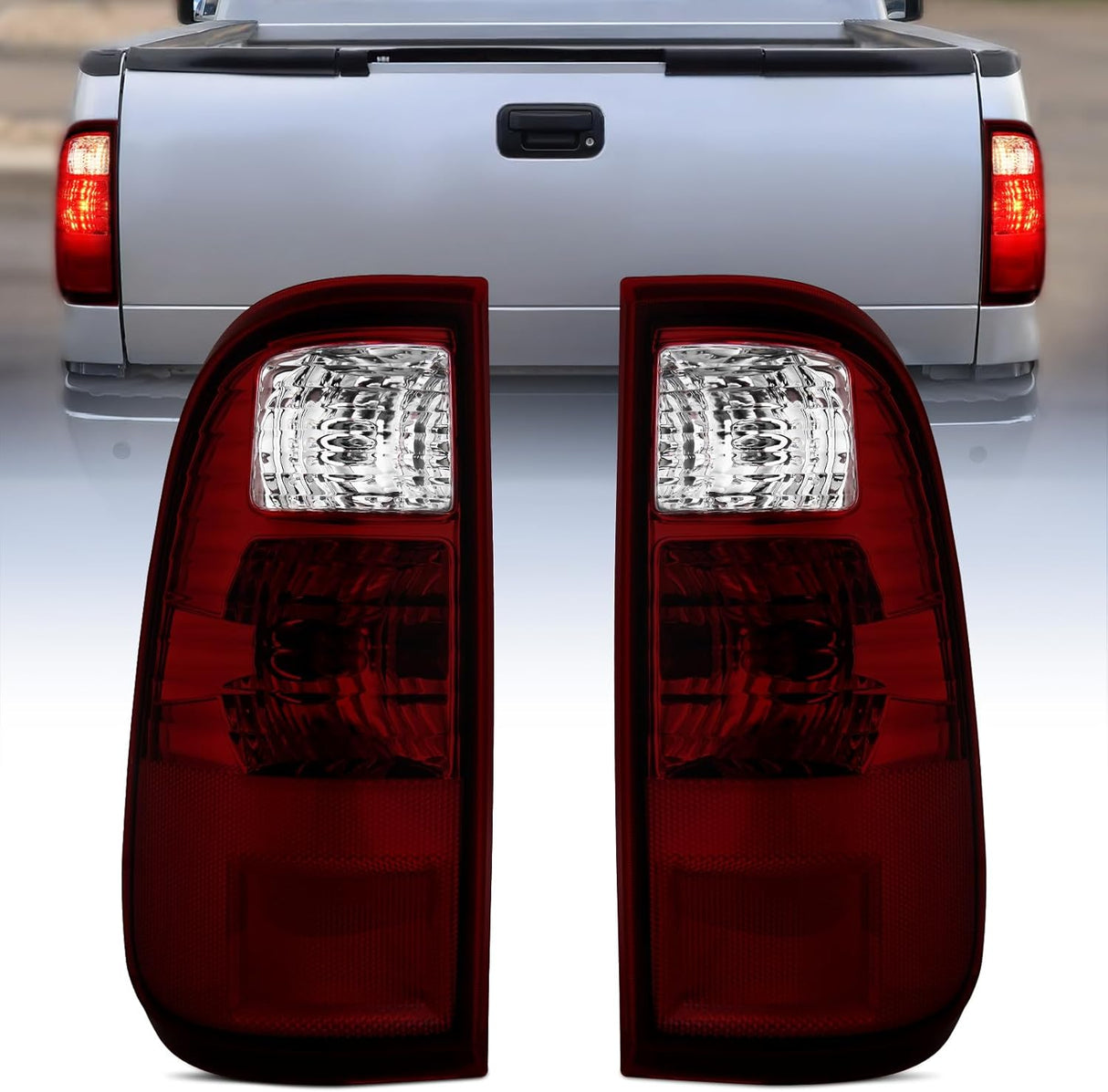 Taillight Assembly Compatible with 2008 2009 2010 2011 2012 2013 2014 2015 2016 Ford F250 F350 F450 Super Duty Rear Tail Light Lamp Replacement OE Style Driver and Passenger Side Dark Red