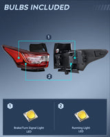 Taillight Assembly for 2018 2019 2020 2021 Chevy Traverse | LED Outer Tail Light OE Style Rear Lamp Replacement Driver and Passenger Side