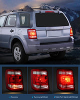 Taillight Assembly Compatible with 2008 2009 2010 2011 2012 Ford Escape Tail Lights Rear Lamp Replacement OE Style Driver Side