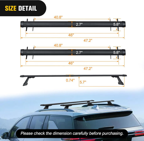 Roof Rack Cross Bars Compatible with Chevrolet Chevy Traverse 2022 2023 2024 with Side Rails, Adjustable Aluminum Less Wind Noise Car Crossbars for Cargo Carrier Luggage Kayak Tent Snowboard