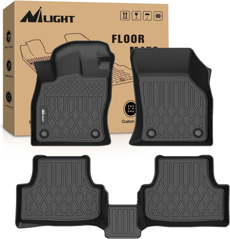 TPE Floor Mats for Volkswagen VW Golf Alltrack Golf GTI Golf R Golf Sportwagen MK7 2015 2016 2017 2018 2019 2020 2021, All Weather Custom Fit Heavy Duty Floor Liners