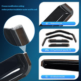 In-Channel Window Deflectors for Ford F150 Super Cab 2021–2026 & Ford Super Duty Super Cab 2023–2026, Reduce Wind Noise, Rain Guards for Daily Driving, Towing & Work Trucks, Smoke Tinted, 4PCS