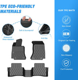 TPE Floor Mats for Mercedes Benz C-Class Sedan C300 C350e AMG C63 AMG S 2015 2016 2017 2018 2019 2020 2021 All Weather Custom Fit Heavy Duty Floor Liners