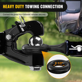 Heavy Duty Forged Receiver Mount Tow Eye 12,000 lb Towing Capacity | Fits 2 Inch Receivers Black Powdercoat Trailers and Towing Accessories