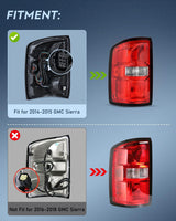 Taillight Assembly Compatible with 2014 2015 GMC Sierra 1500 | 2015 GMC Sierra 2500HD 3500HD Tail Light OE Style Rear Lamp Replacement Driver Side