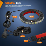 48 Inch Truck Tailgate Strobe Light Strip Tail Emergency Bar Rear Window Warning Lamp Ultra-Bright Double Row 288 LED for Pickup Trailers Construction Vehicles Car SUV, White