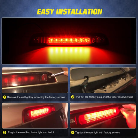 Third Brake Light Tail High Mount 3rd Stop Lights Smoked Lens Compatible with Jeep Patriot 2007 2008 2009 2010 2011 2012 2013 2014 2015 2016 2017 Van SUV Rear Center Cab Lamp