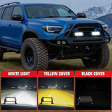 7.5 Inch 36 W LED Light Bar with Yellow Black Covers | Spot Lighting for Work Backup Off Road Driving Fog Lamp on Motorcycle Van Camper Pickup Golf Cart ATV UTV SUV Truck Boat 4x4